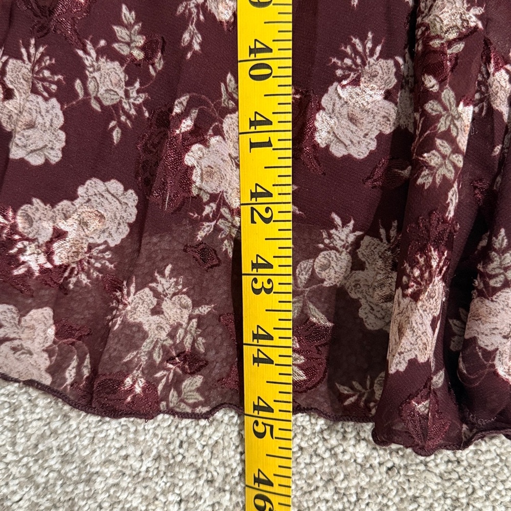 Dainty Jewells Burgundy Floral Long Sleeve Dress - Picture 5 of 5